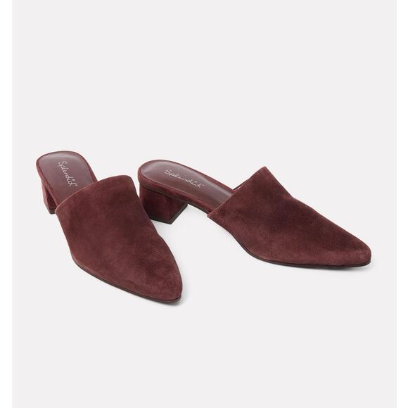 Splendid Lorelei Suede Mule Black Cherry Burgundy Size 8 - Picture 3 of 13